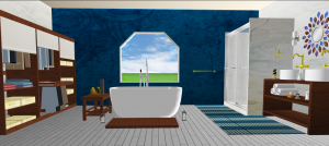 16 m2 3D bathroom layout
