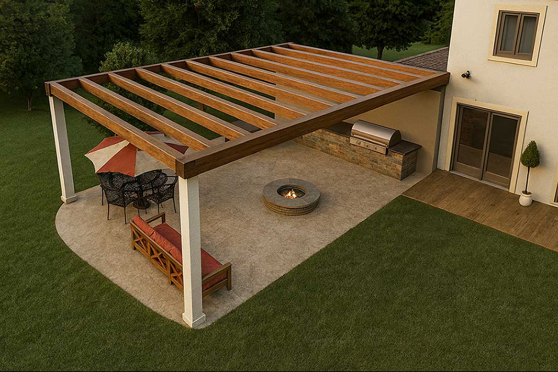 Final rendered outdoor kitchen project