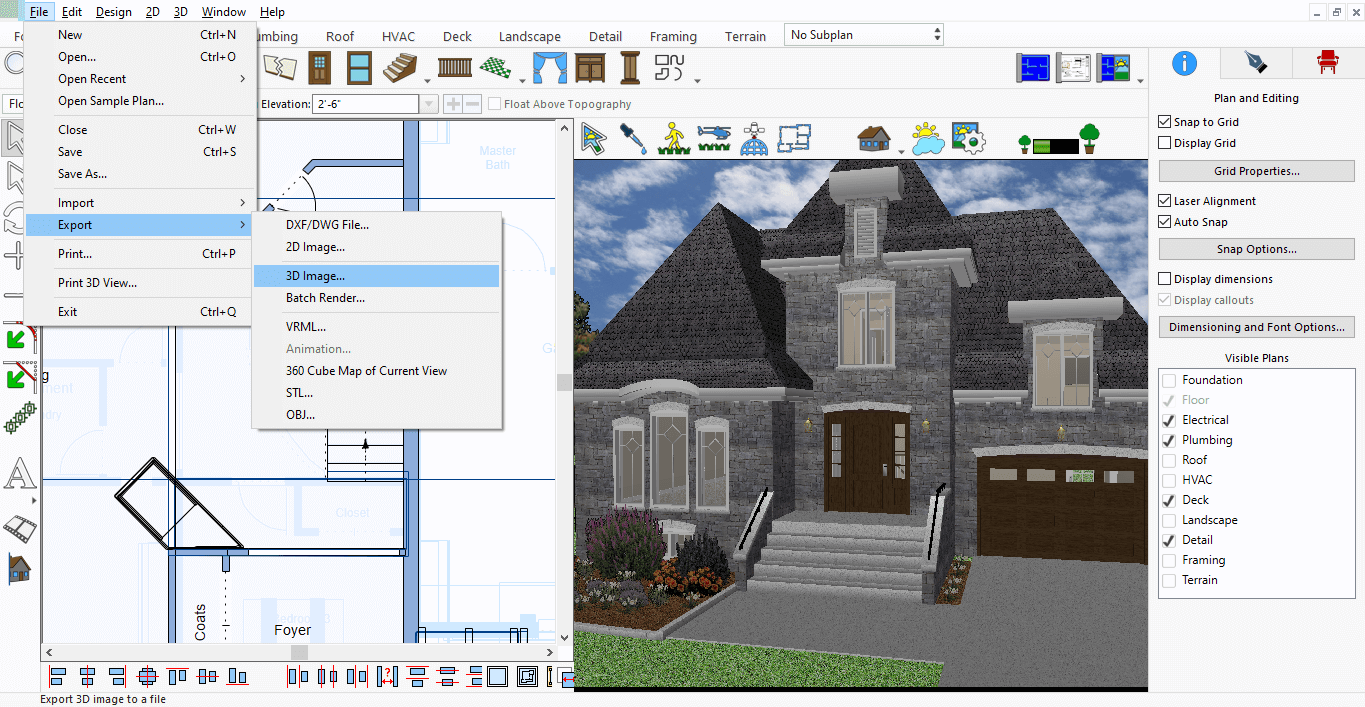 Export Projects in UHD step 3 - Export 3D Image