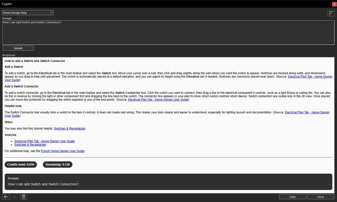 Copilot generated response based on the submitted prompt
