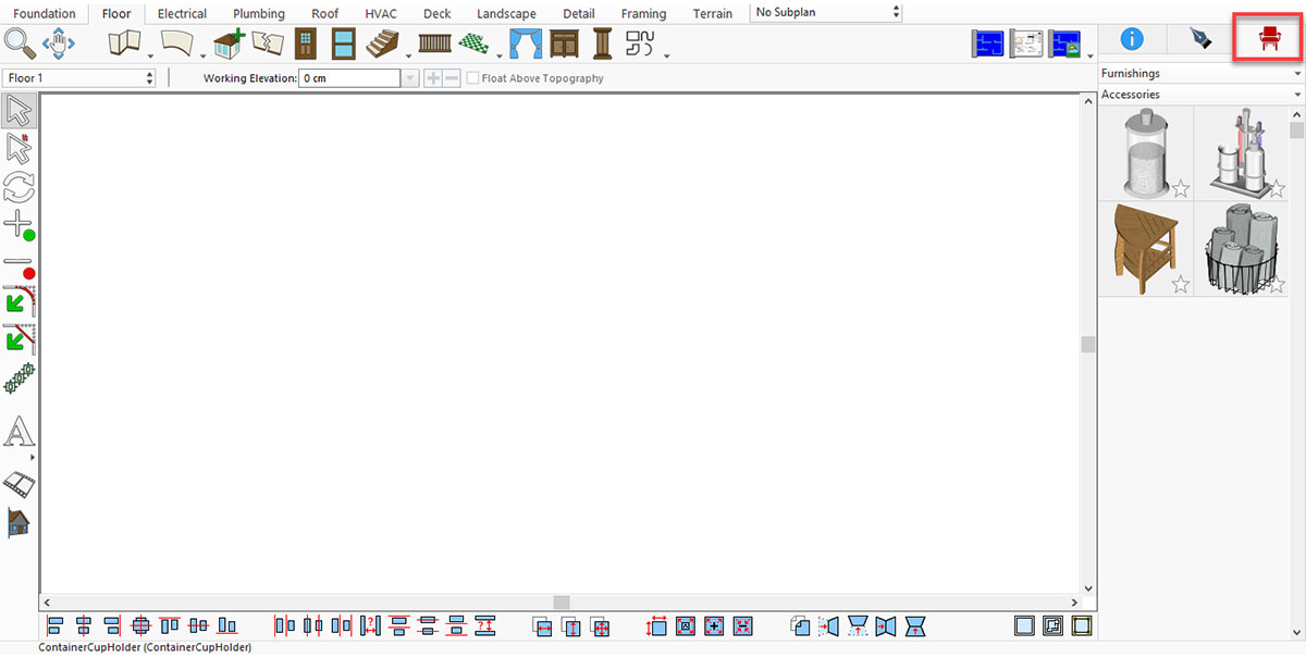 Downloaded library items panel in the application