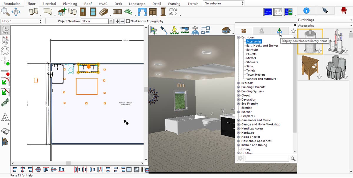 Accessories section inside Downloaded Library Items menu