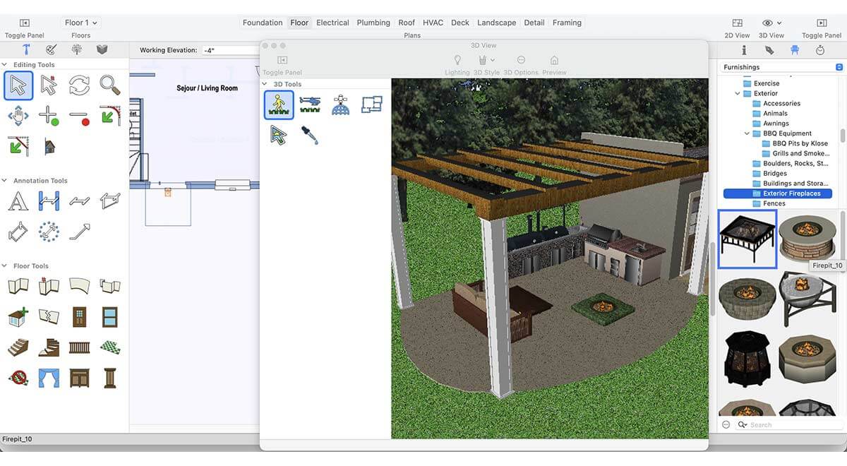 Ground Fill Region tool inside workspace