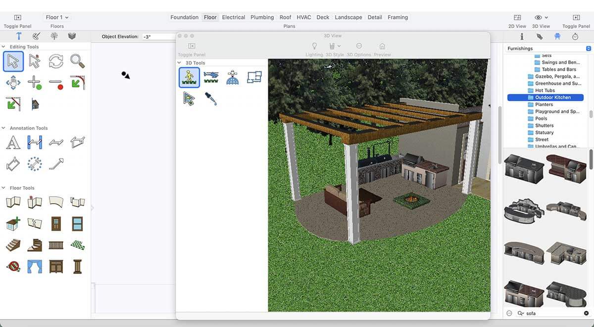 Ground Fill Region tool inside workspace