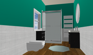 6 m2 3D bathroom layout