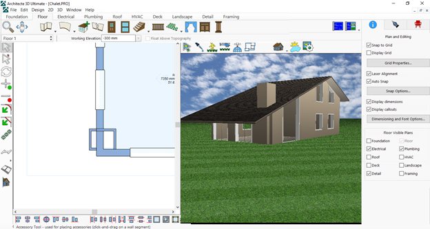 A chimney drawn with the Wall tool
