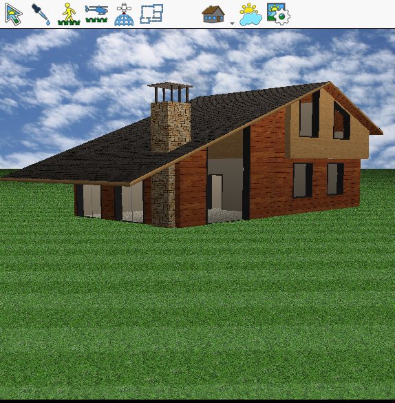 The chalet with wood, stone and coloured windows