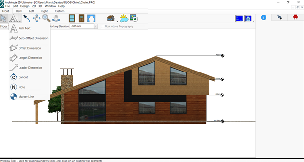 Elevation View of the chalet