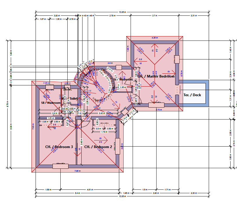 The roof generated over the upper floor