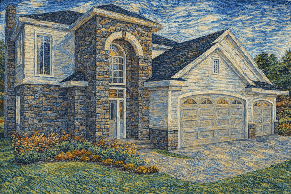 Rendered in the style of Van Gogh — After