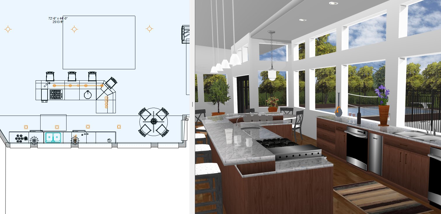 The same plan in 2D and as a 3D rendering