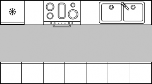 Parallel kitchen 2D plan