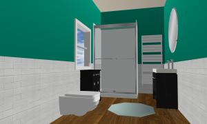 6 m2  3D bathroom layout